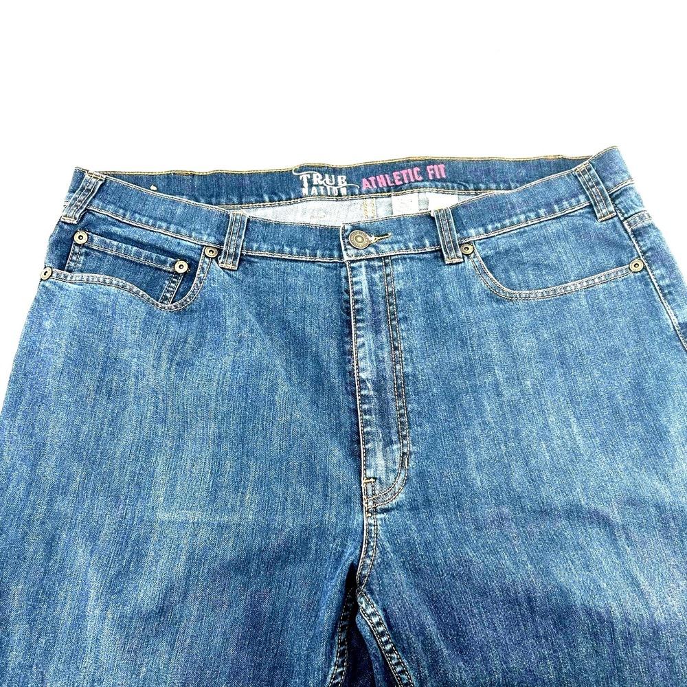 True Nation Mens Athletic Fit Blue Jeans 44x34 Dark Wash Denim Big and Tall